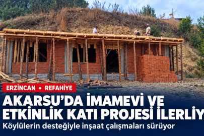 Refahiye Akarsu’da İmamevi ve Etkinlik Katı Projesi Hızla İlerliyor